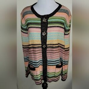 MOUNTAIN Lake Petite sz xlarge cardigan sweater. Multi colored